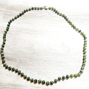 Bead for Life Green Paper Bead Necklace, Recycled Paper Necklace 42"